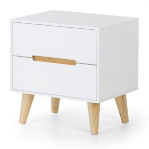 Alicia 2 Drawer Bedside White