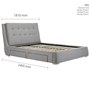 Mayfair 4 Drawer Bed - Grey, King - 150 x 200