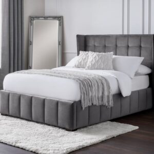 Grey Velvet Bed
