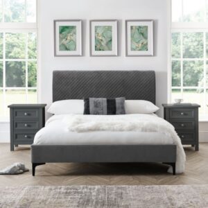 Grey Velvet Bed