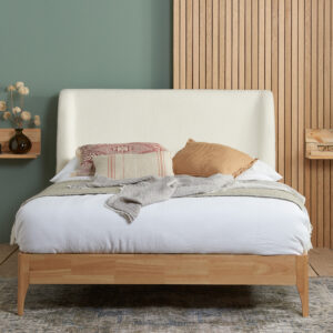 Halfden, Wood & Boucle Bed