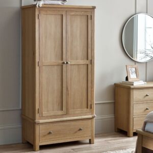 Memphis 2 Door, 1 Drawer Limed Oak Wardrobe